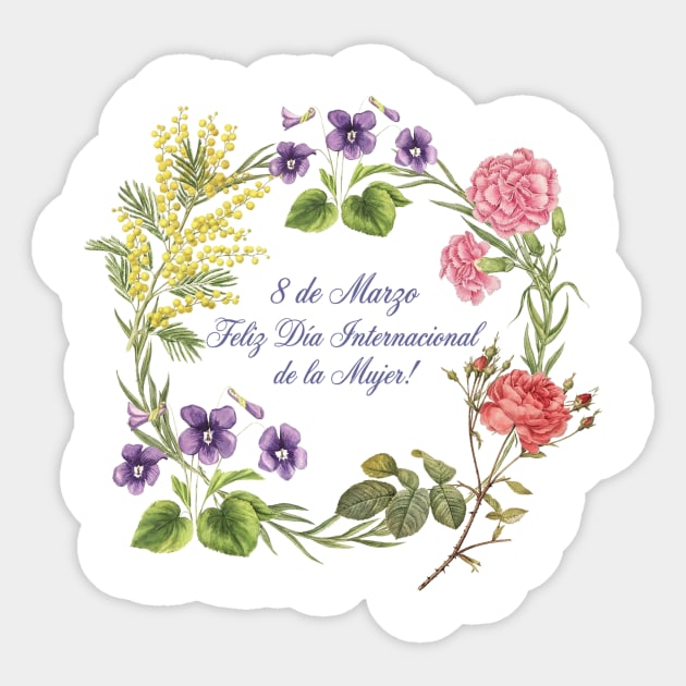Floral Wreath International Women's Day Celebrate Sticker by Art2Wear
